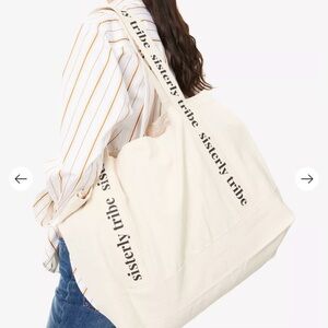 Sisterly Tribe Everyday Tote Bag 100% Cotton Large Capacity NWT
